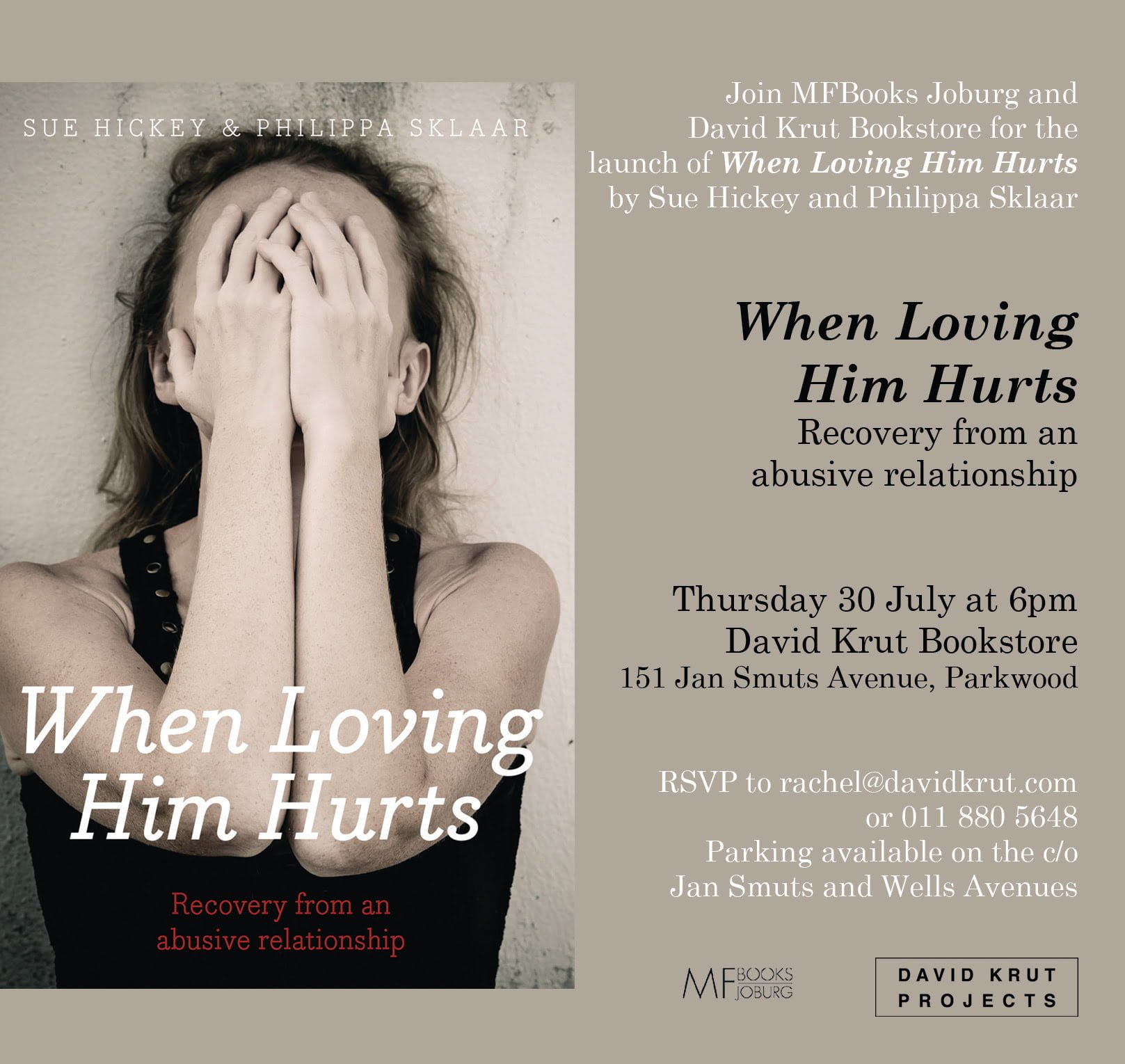 “When Loving Him Hurts” Book Launch with Phillipa Sklaar and Sue Hickey
