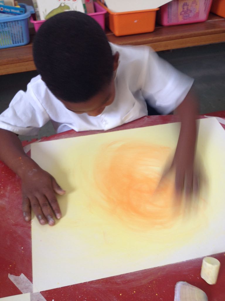 Exploring colours using soft pastels